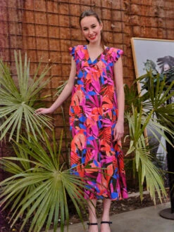 Atelier Jupe Lea Summer Dress PDF (Beginner) -CELOVE Clothing Shop AJ FuchsiaFlowers M2 54961.1684921559