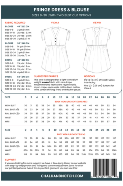 Chalk & Notch Fringe Dress & Blouse (Intermediate) -CELOVE Clothing Shop Fringe Envelope Back 02777.1627644038