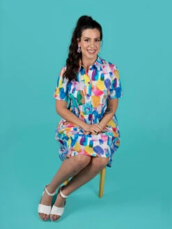 Tilly And The Buttons Lyra Dress SIZES 6-34 (Intermediate) -CELOVE Clothing Shop Lyra knee length short sleeves 04 67678.1679504177