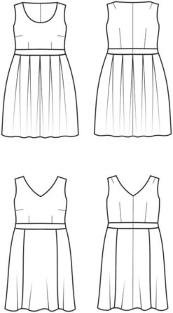 Cashmerette Upton Dress (Intermediate) -CELOVE Clothing Shop UptonTechDrawing 45537.1626440512