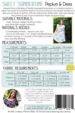 Sew To Grow Sweet Summertime Peplum & Dress PDF (Intermediate) -CELOVE Clothing Shop image 09443.1562080864